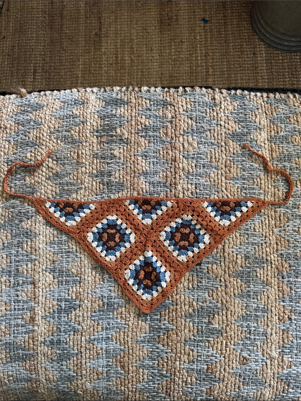 Zara Crocheted Triangle Scarf S-M